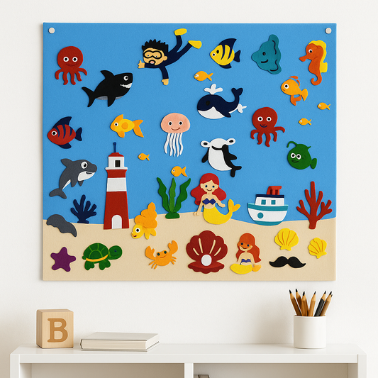 Happy Shapes Viltbord – Creatief Speelbord voor Kinderen vol Ontdekking