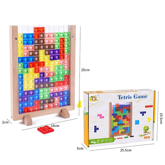 Wooden Blocks – Wooden 3D Tetris Puzzle Board for Kids | Toyulip