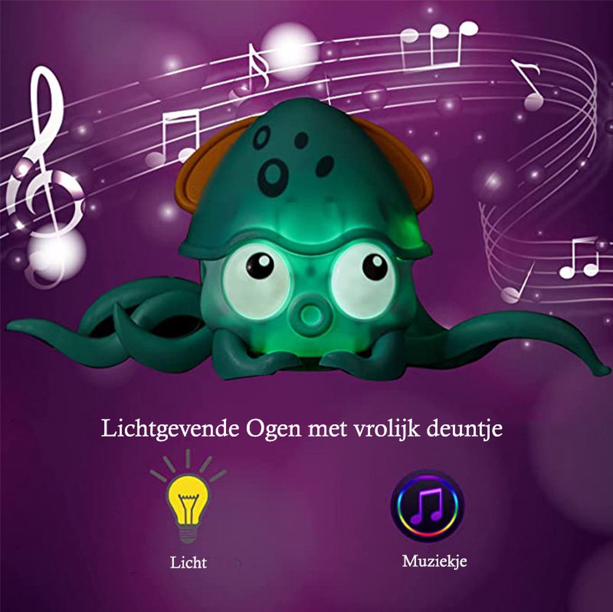 Luna de Licht-Octopus – Interactieve Octopus met Licht & Geluid voor Bad of Speeltijd