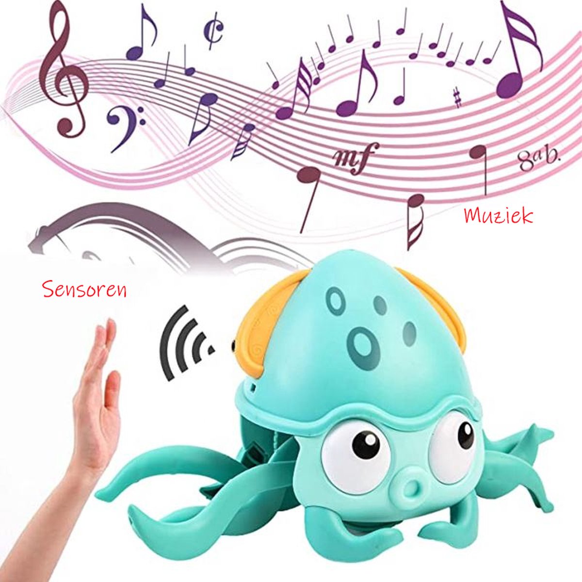 Luna de Licht-Octopus – Interactieve Octopus met Licht & Geluid voor Bad of Speeltijd
