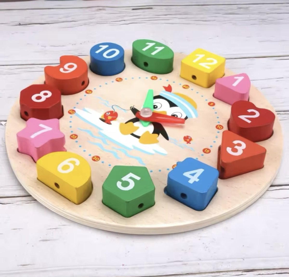 Houten Montessori Klok – Leer Klokkijken Speelgoed