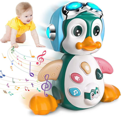 Kruipende Muzikale Pinguïn – Montessori Baby Speelgoed met Muziek en Licht