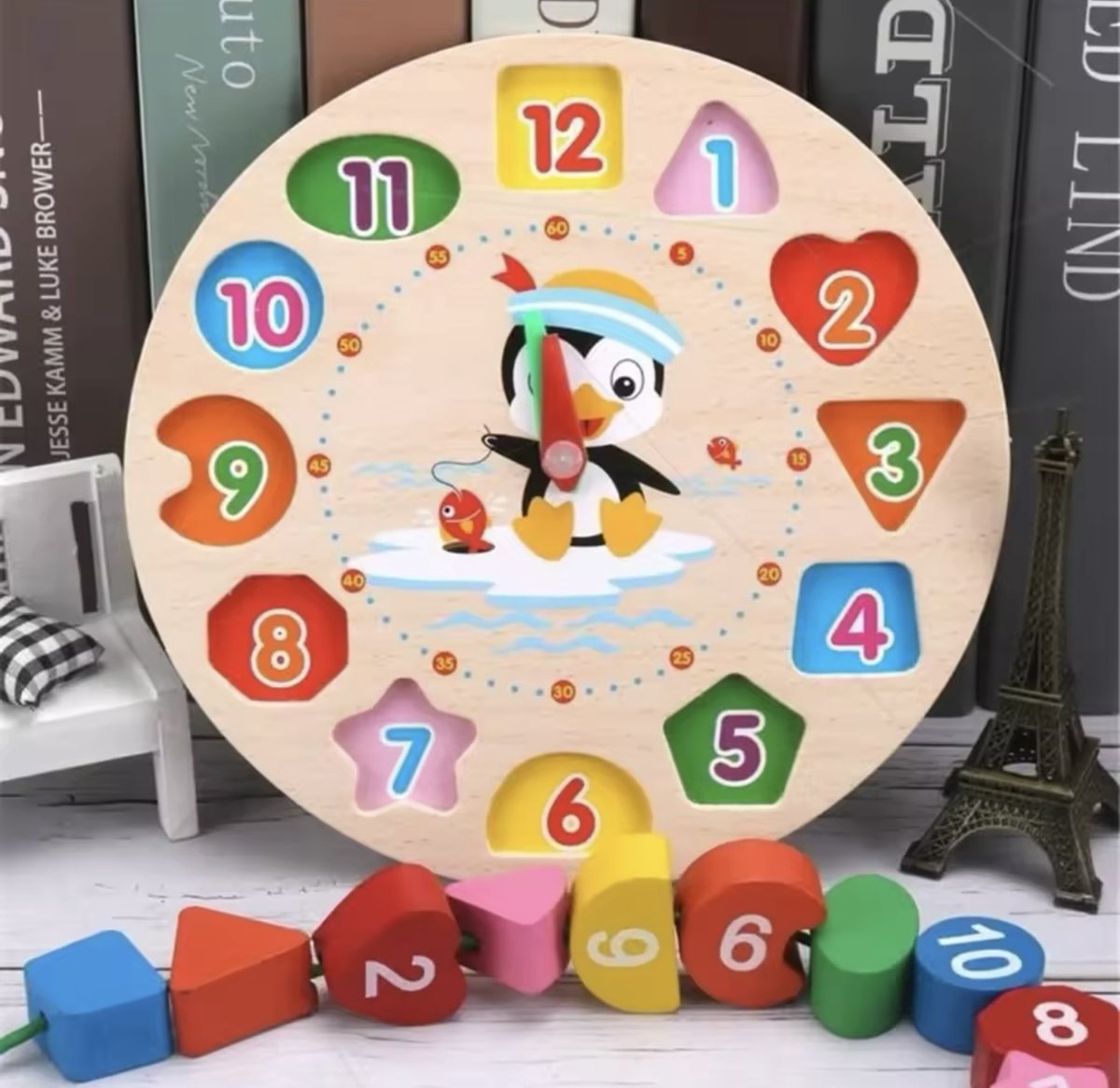 Houten Montessori Klok – Leer Klokkijken Speelgoed