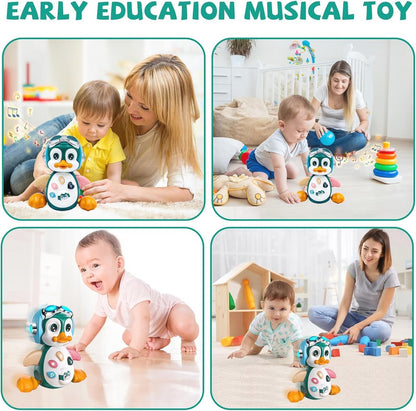 Kruipende Muzikale Pinguïn – Montessori Baby Speelgoed met Muziek en Licht