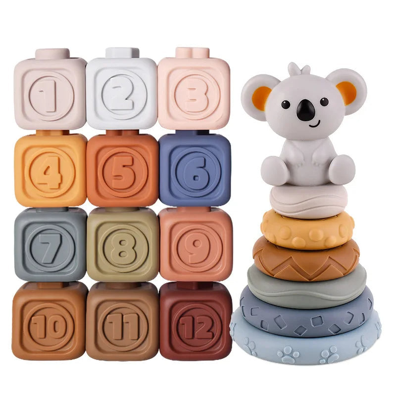 KoalaCubes – Soft Teething Tower for Babies | Toyulip