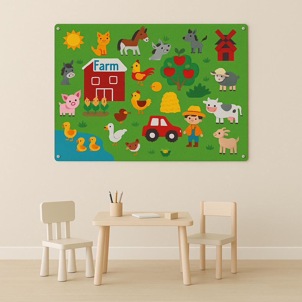 Happy Shapes Viltbord – Creatief Speelbord voor Kinderen vol Ontdekking