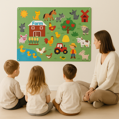 Happy Shapes Viltbord – Creatief Speelbord voor Kinderen vol Ontdekking