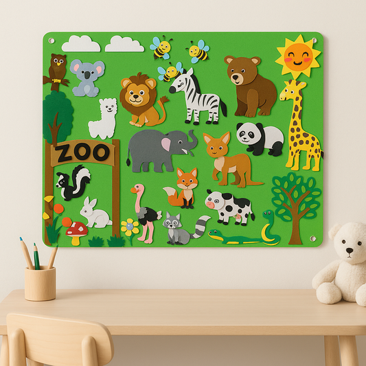 Happy Shapes Viltbord – kindvriendelijk speelbord met kleurrijke viltstukken voor creatief spel en ontwikkeling