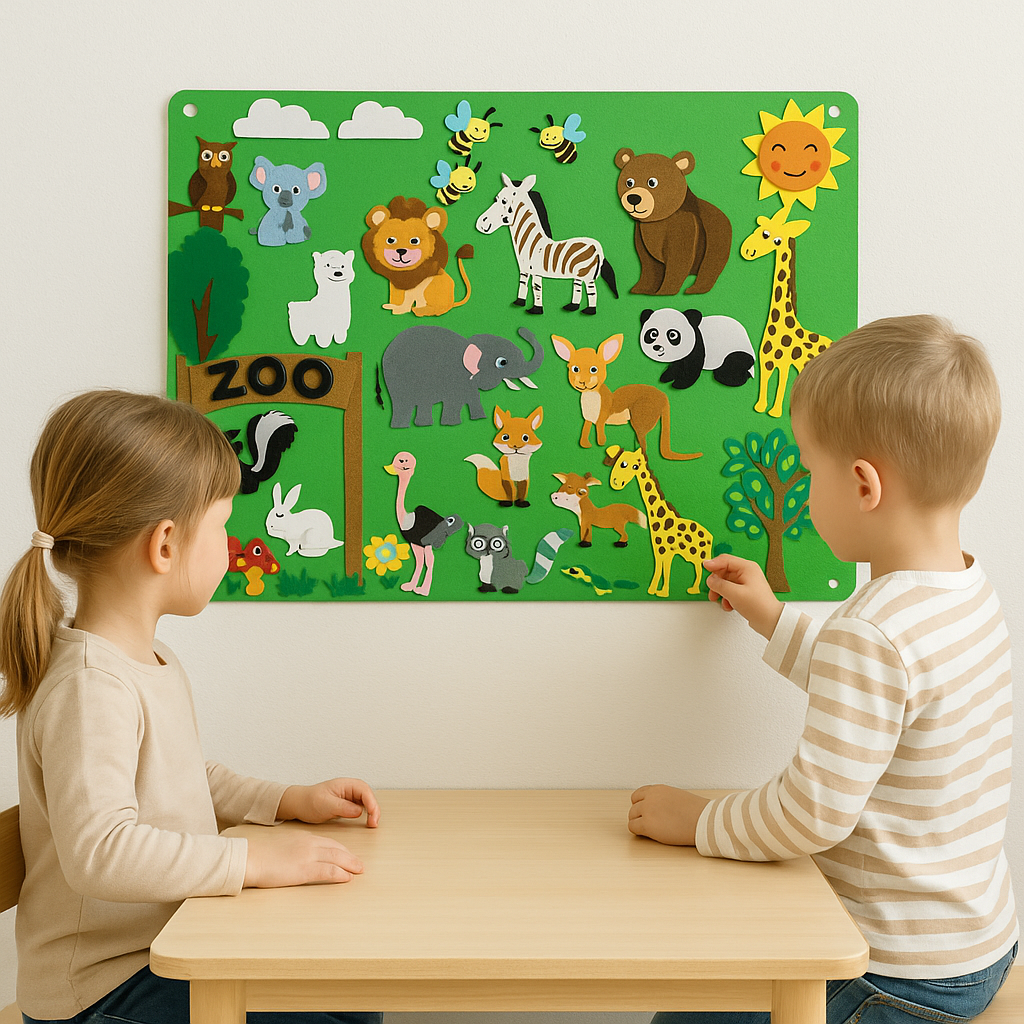 Happy Shapes Viltbord – Creatief Speelbord voor Kinderen vol Ontdekking