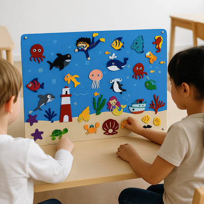 Happy Shapes Viltbord – Creatief Speelbord voor Kinderen vol Ontdekking