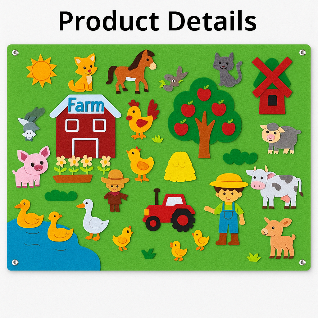 Happy Shapes Viltbord – Creatief Speelbord voor Kinderen vol Ontdekking