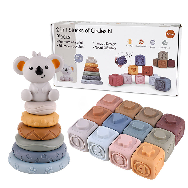 KoalaCubes – Soft Teething Tower for Babies | Toyulip