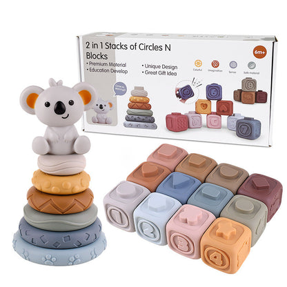 KoalaCubes – Soft Teething Tower for Babies | Toyulip