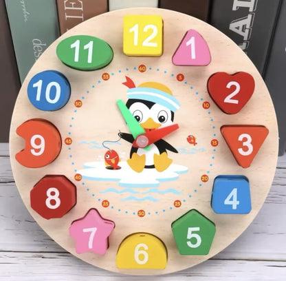 Houten Montessori klok voor kinderen – leren klokkijken speelgoed – Amsterdam Toys™