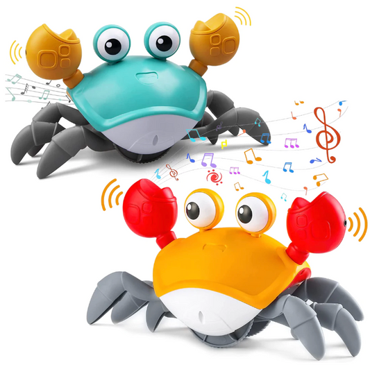 Interactieve wandelende babykrab met licht en muziek, stimuleert kruipen