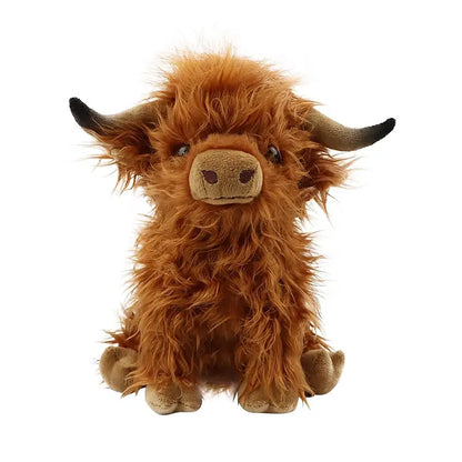 Pluche Schotse Hooglander knuffel met lange haren en hoorntjes