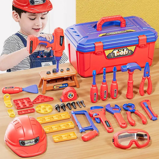 Fix & Fun wooden tool box with toy tools for children