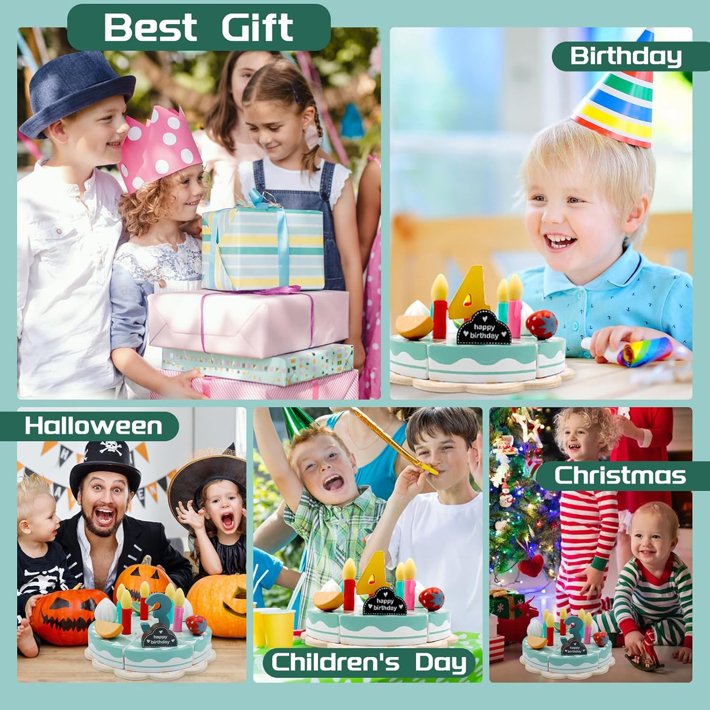 Cake Party – Wooden Cake Playset for Little Kitchen Chefs | Toyulip