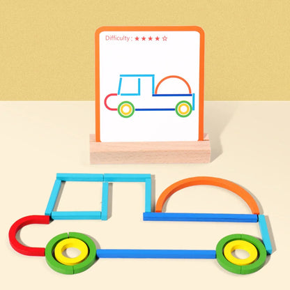 ShapeSpin – Wooden Shape Puzzle with Sticks & Rings | Toyulip