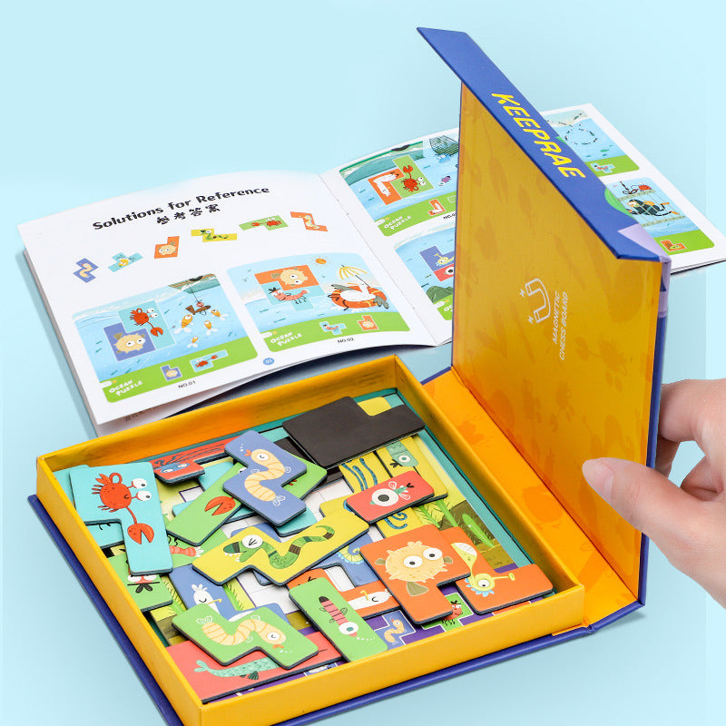 OceanFriends hölzernes Ozeanpuzzle mit bunten Meerestieren für Kinder