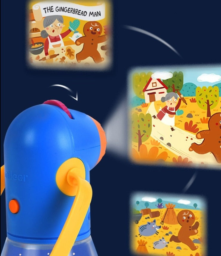 StoryBeam projector flashlight for kids with slides for story time and imaginative play